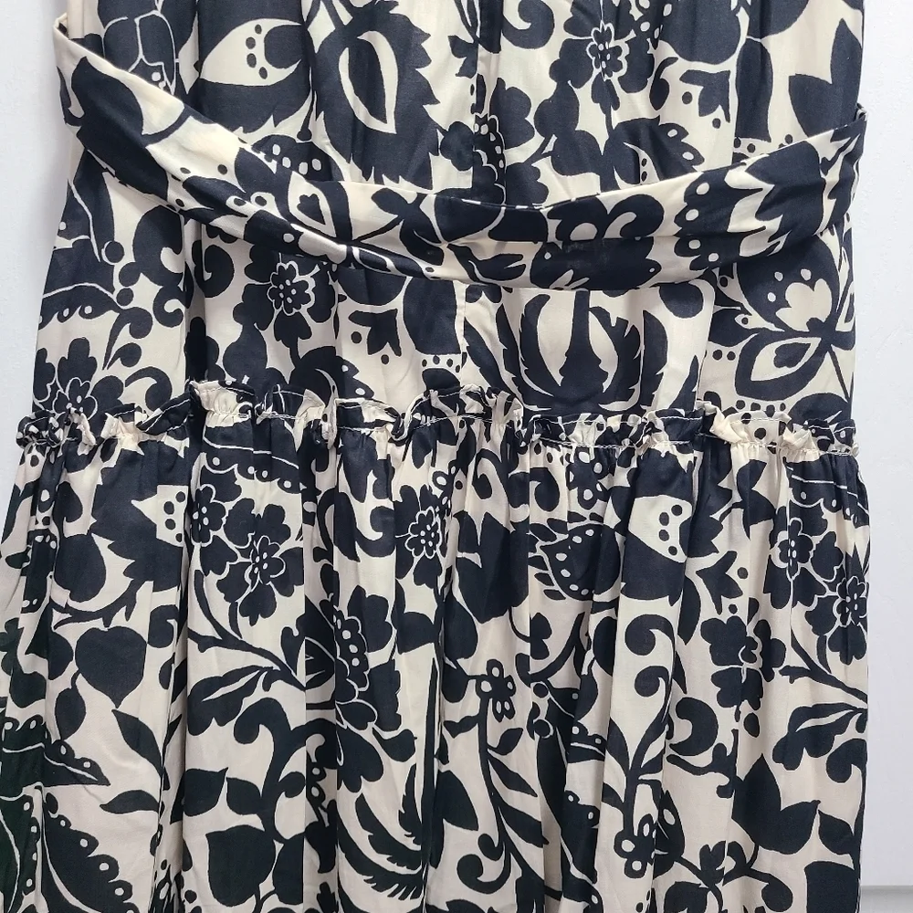 Ann Taylor Monochrome Floral‎ Sleeveless Midi Dress 8P
